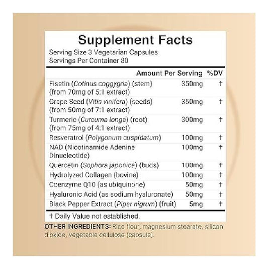 NatureBell NAD+ con Resveratrol y Ácido Hialurónico – 1,500 mg