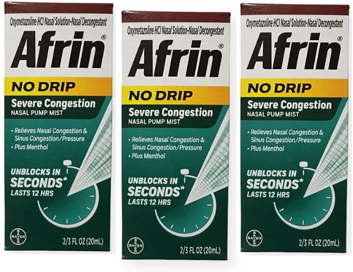 Afrin No Drip Severe Congestion Spray Nasal Descongestionante 20 mL