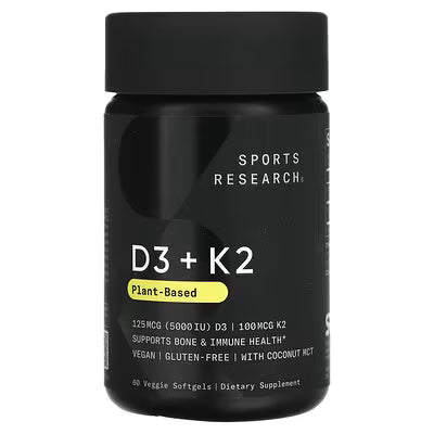 Sports Research Vitamina D3 + K2 (Plant-Based)