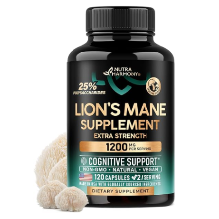 Nutra Harmony Lion’s Mane Supplement – Extra Strength