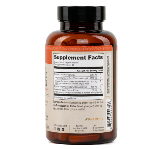 NatureWise Turmeric Curcumin Plus Organic Ginger