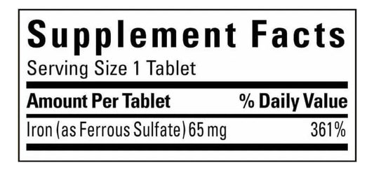Nature Made Iron 65 mg (325 mg Ferrous Sulfate)