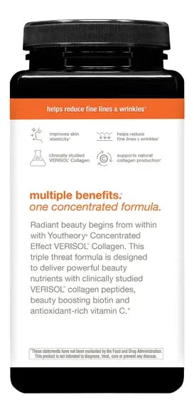 Youtheory Verisol Collagen Colágeno con Biotina y Antioxidantes 345 tabletas