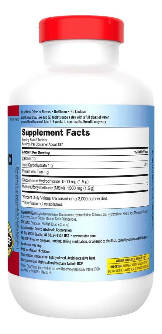 Kirkland Signature Glucosamine HCl con MSM – Extra Strength