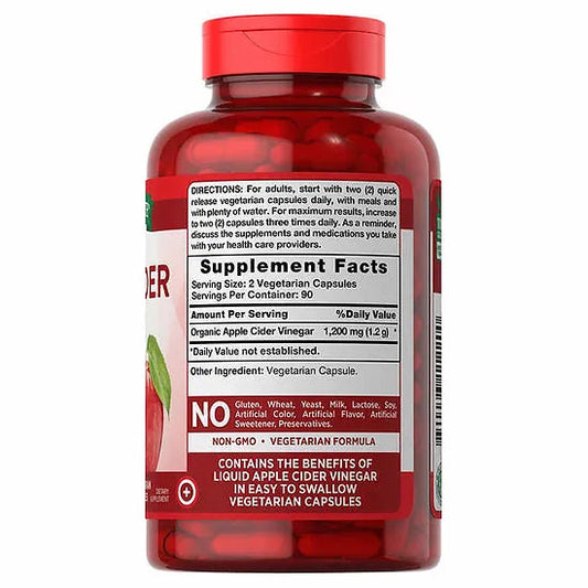 Apple Cider Vinegar 1200 mg – Nature’s Truth (180 Cápsulas)