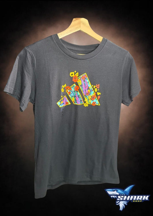 Camiseta Adidas Logo Floral Negra