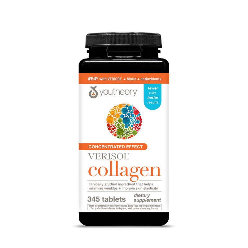 Youtheory Verisol Collagen Colágeno con Biotina y Antioxidantes 345 tabletas