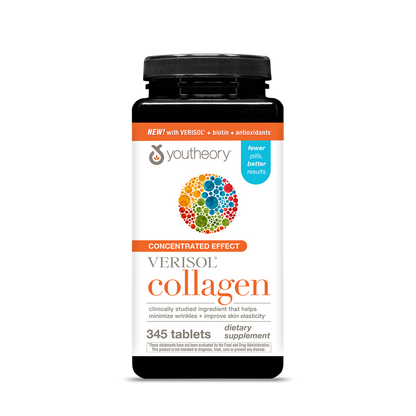 Youtheory Verisol Collagen Colágeno con Biotina y Antioxidantes 345 tabletas